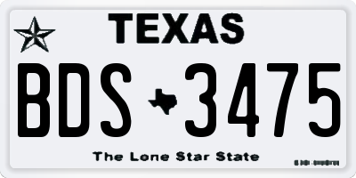 TX license plate BDS3475