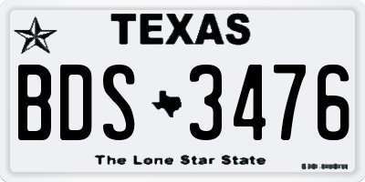 TX license plate BDS3476