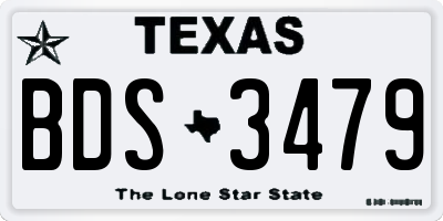 TX license plate BDS3479