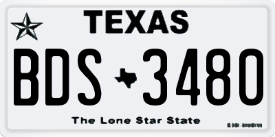 TX license plate BDS3480