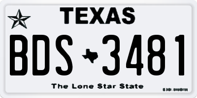 TX license plate BDS3481