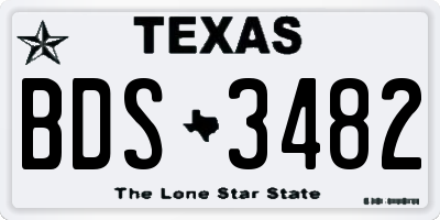 TX license plate BDS3482