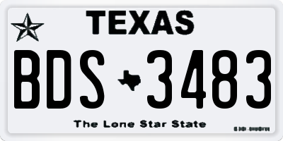 TX license plate BDS3483
