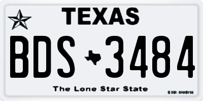TX license plate BDS3484