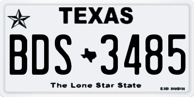 TX license plate BDS3485
