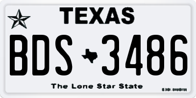 TX license plate BDS3486