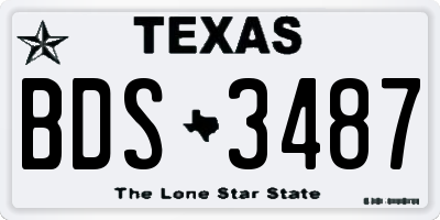TX license plate BDS3487