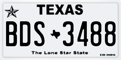 TX license plate BDS3488
