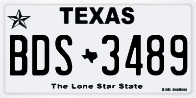 TX license plate BDS3489