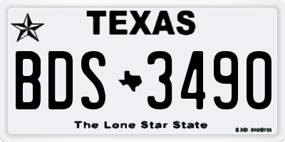 TX license plate BDS3490