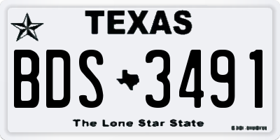 TX license plate BDS3491