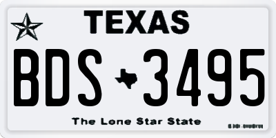TX license plate BDS3495