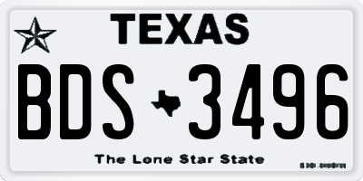 TX license plate BDS3496