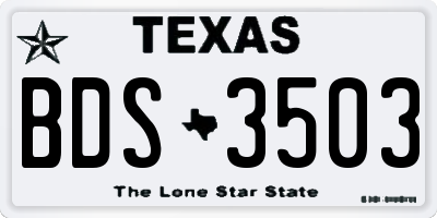 TX license plate BDS3503