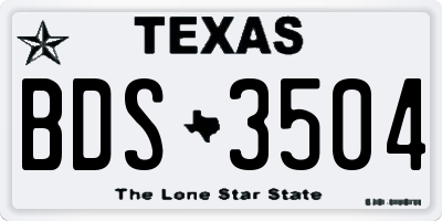 TX license plate BDS3504