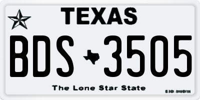 TX license plate BDS3505