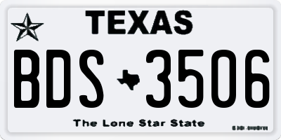 TX license plate BDS3506