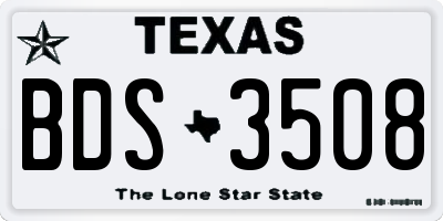 TX license plate BDS3508