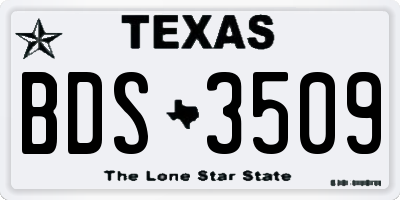 TX license plate BDS3509