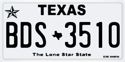 TX license plate BDS3510