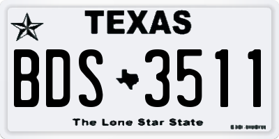 TX license plate BDS3511
