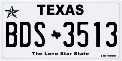 TX license plate BDS3513