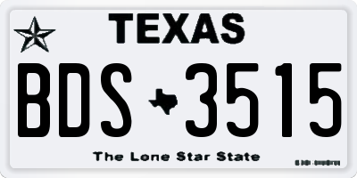 TX license plate BDS3515