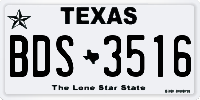 TX license plate BDS3516