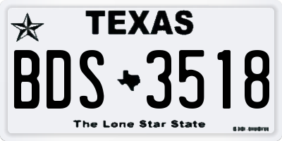 TX license plate BDS3518