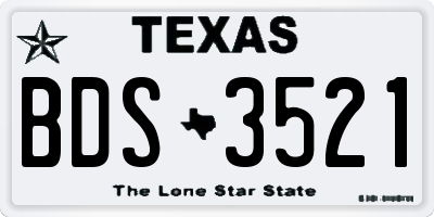 TX license plate BDS3521