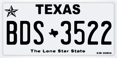 TX license plate BDS3522