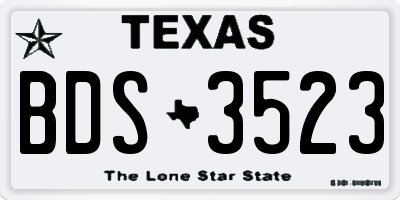 TX license plate BDS3523