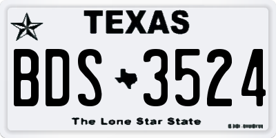 TX license plate BDS3524
