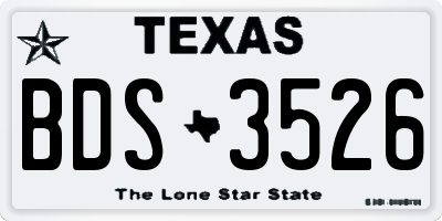 TX license plate BDS3526