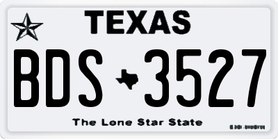 TX license plate BDS3527