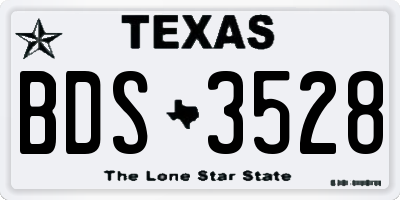 TX license plate BDS3528