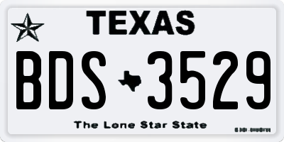 TX license plate BDS3529