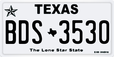 TX license plate BDS3530