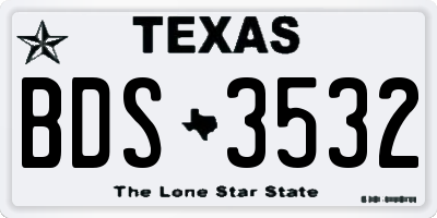 TX license plate BDS3532