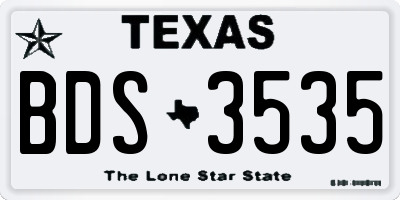 TX license plate BDS3535