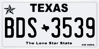 TX license plate BDS3539