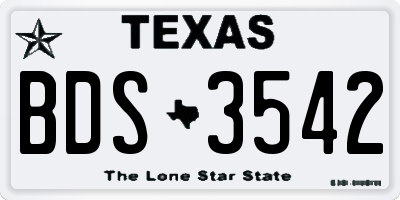 TX license plate BDS3542