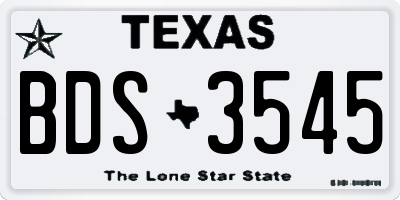 TX license plate BDS3545