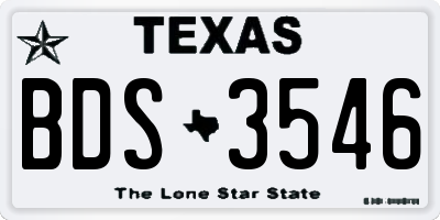 TX license plate BDS3546