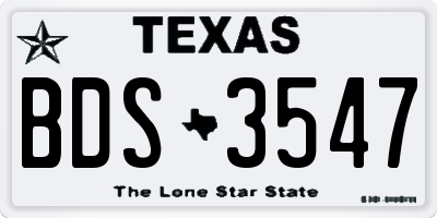 TX license plate BDS3547