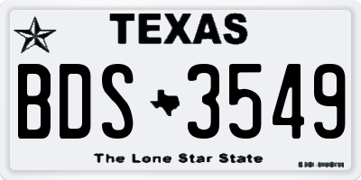 TX license plate BDS3549