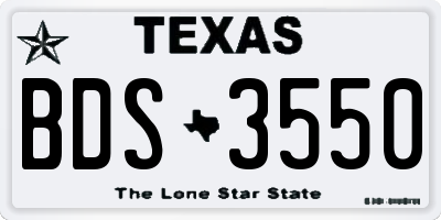 TX license plate BDS3550