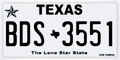 TX license plate BDS3551