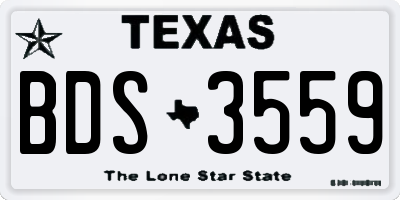 TX license plate BDS3559