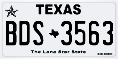 TX license plate BDS3563